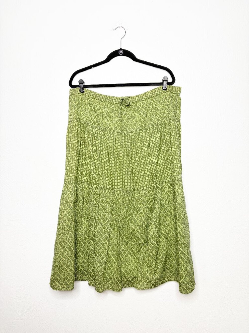 J. Jill 100% Cotton Green Boho Maxi Skirt Size L Petite